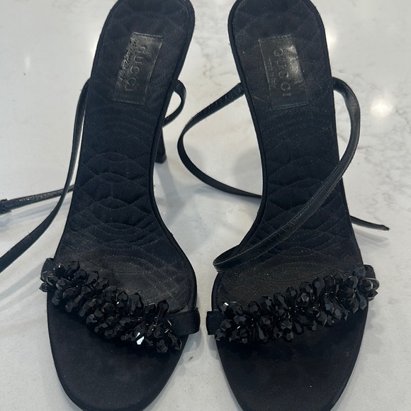Gucci Black Heeled Sandals with Stiletto Heel - Picture 1 of 10